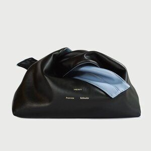 NWT Proenza Schouler x Merit reversible vegan clutch in black & sky blue